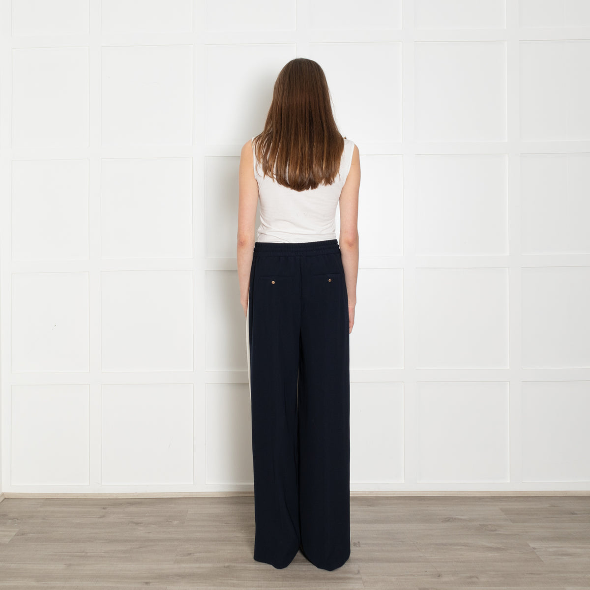 Me + Em Khaki Black Side Stipe Trousers