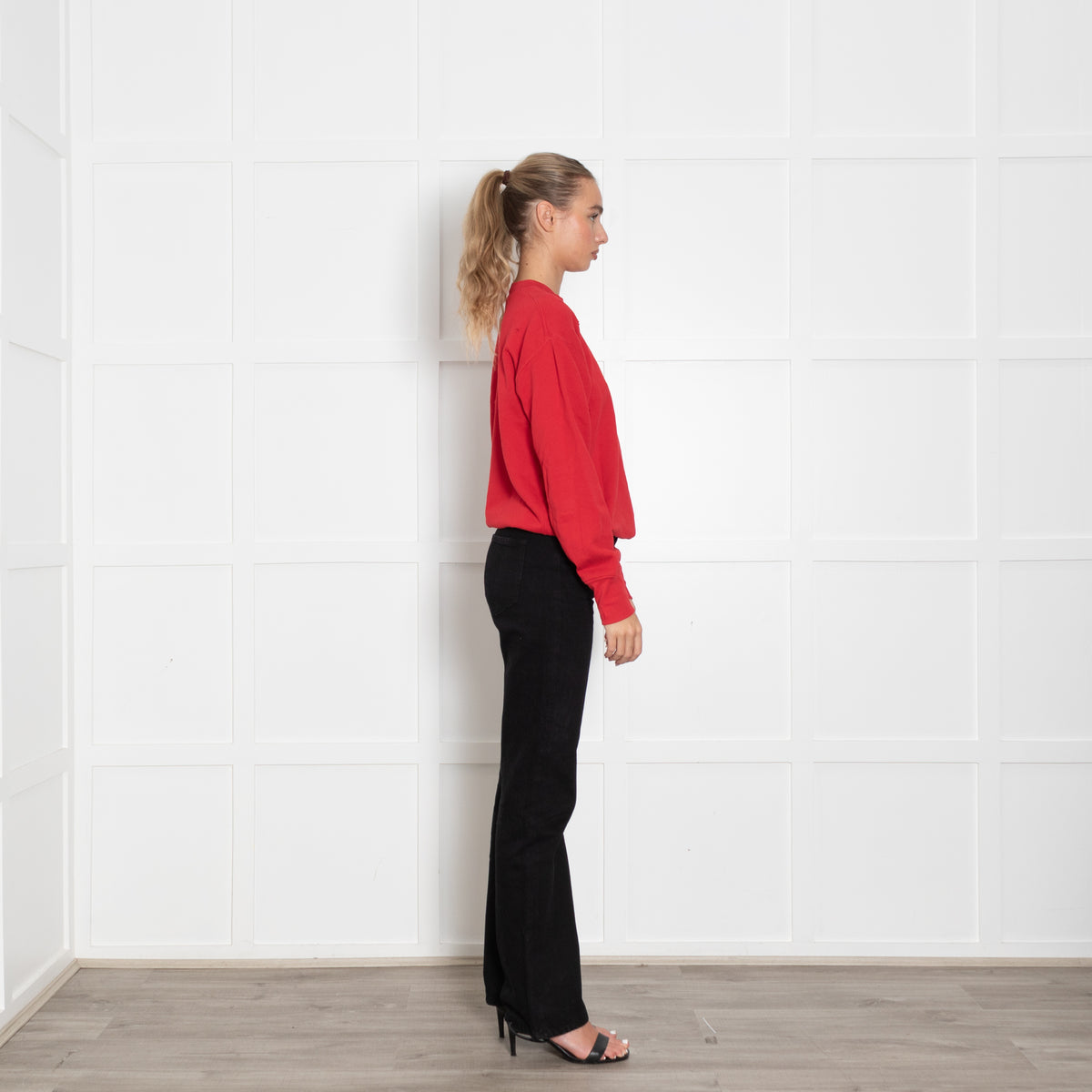 Helmut Lang Red Sweatshirt With Holes Detail