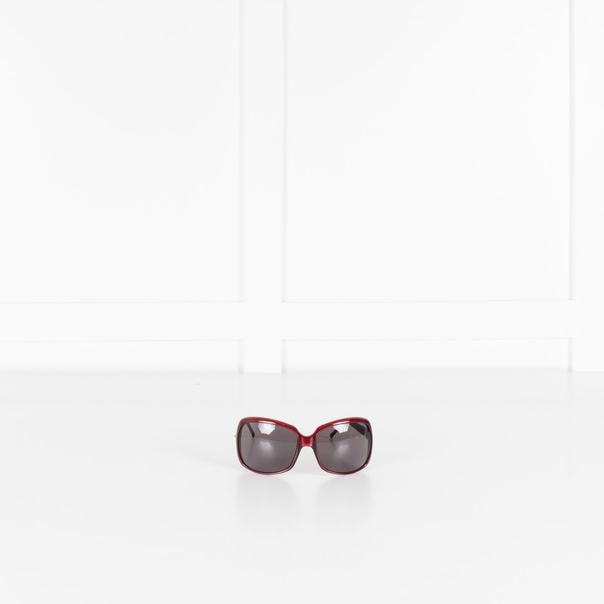 Valentino Red Sunglasses With Crystal Embellishments on Arms