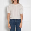 Lisa Yang Cream Cashmere & Silk Short-sleeve Jumper
