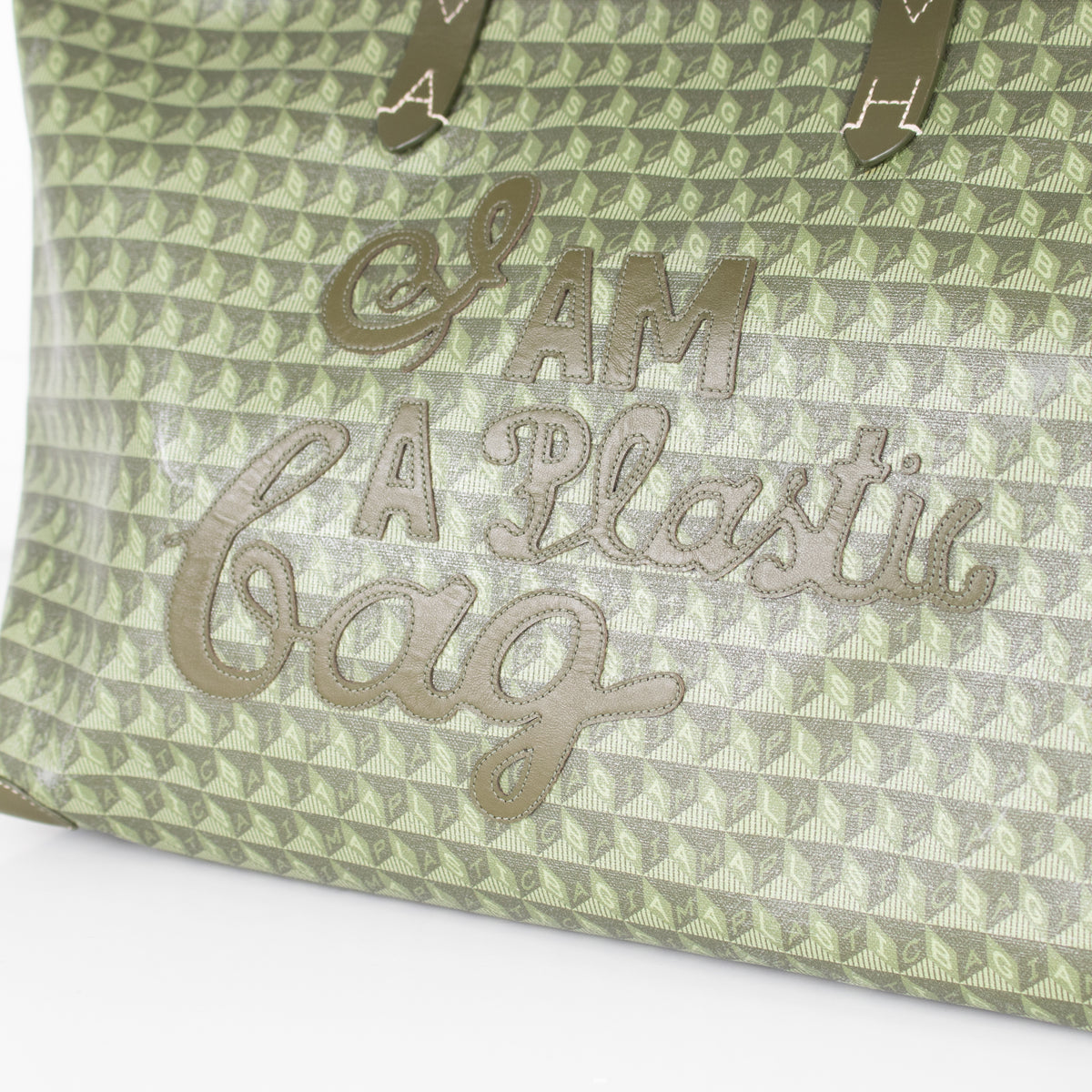 Anya Hindmarch Khaki Large I'm A Plastic Bag