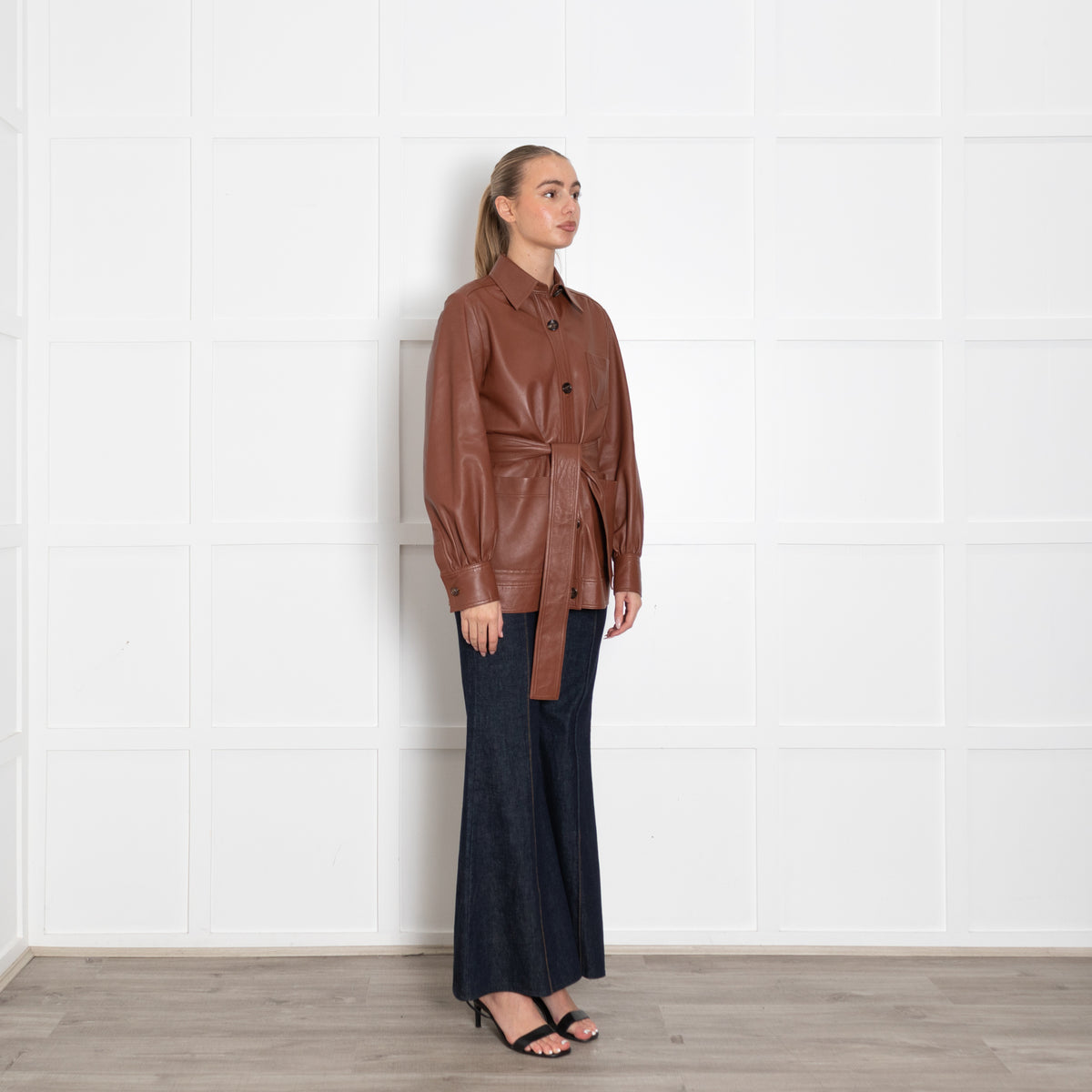 Joseph Tan Leather Jacket With Belt
