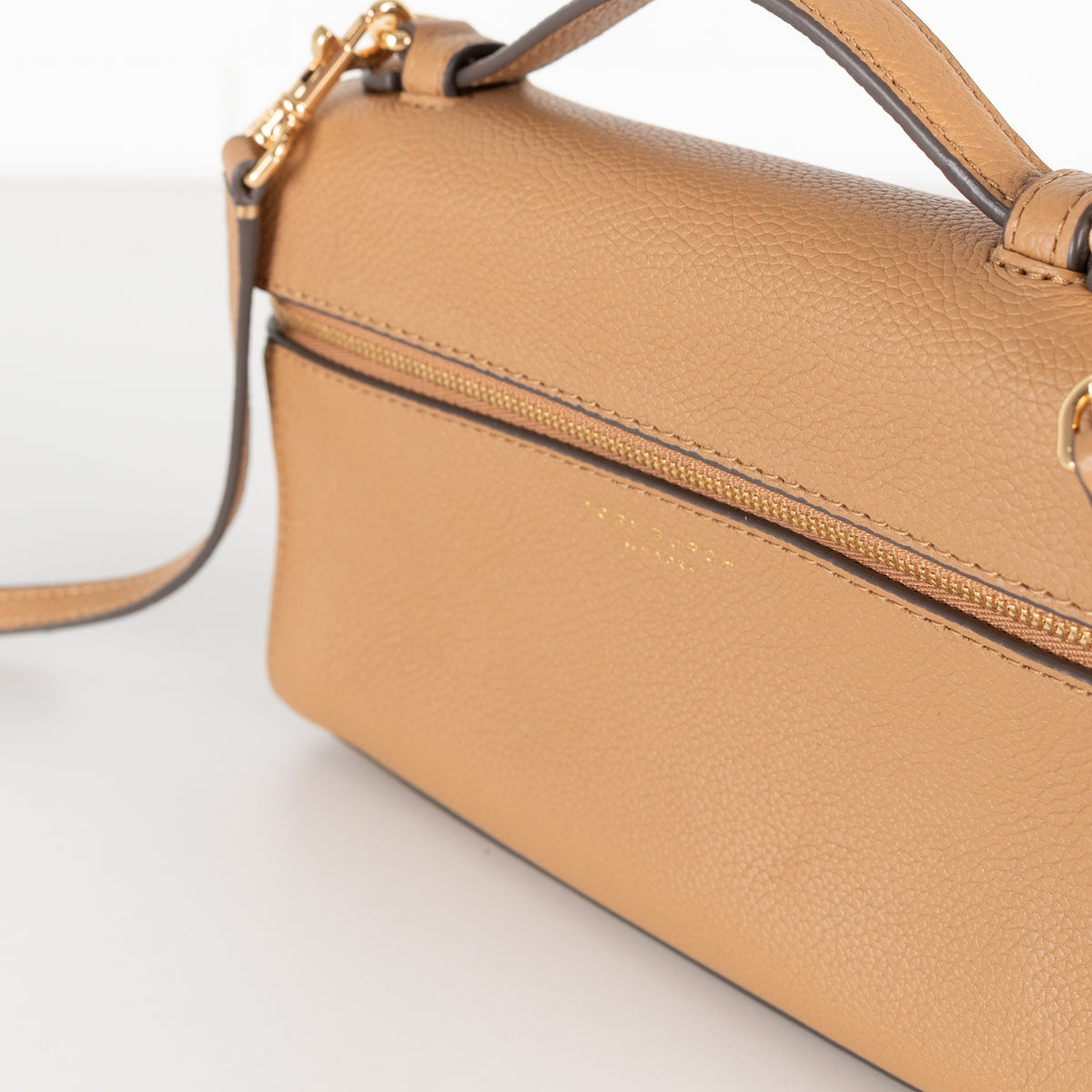 Tory Burch Romy Slim Taupe Leather Crossbody Bag