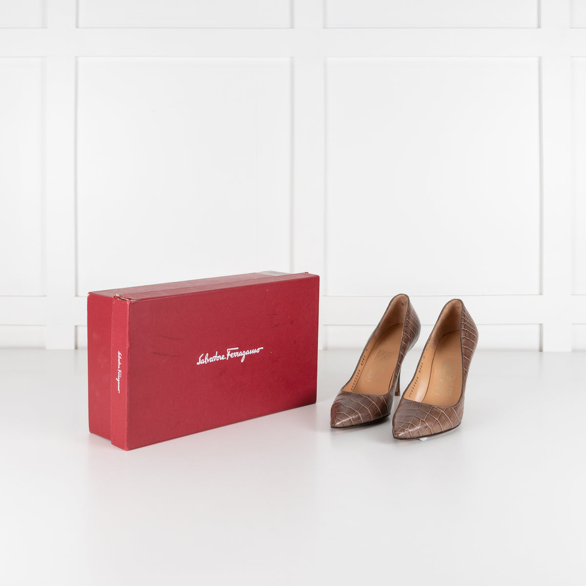 Salvatore Ferragamo Croc Heeled Shoes