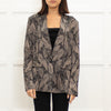 Dea Kudibal Feather Print Black Silk Jacket
