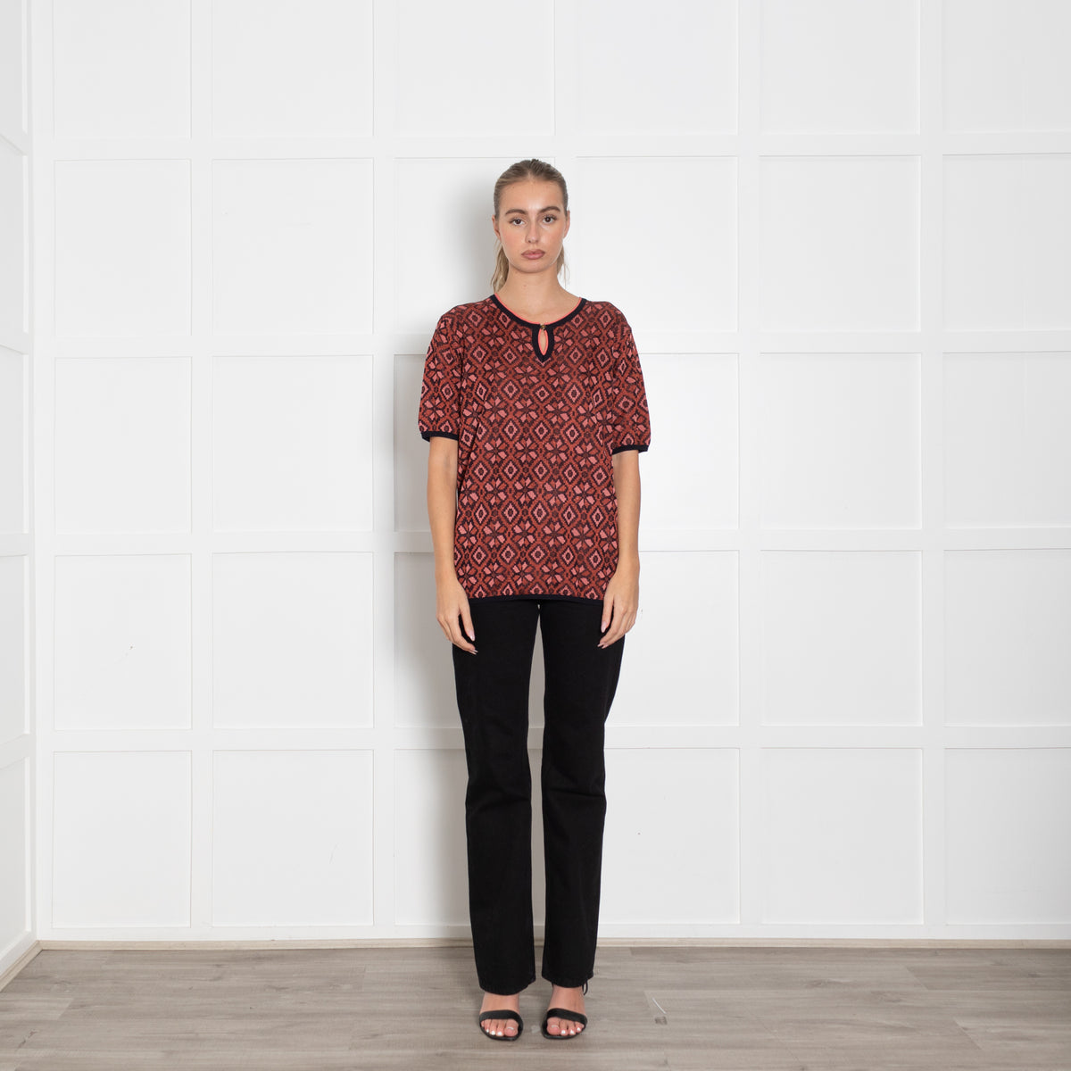 Scotch & Soda Red Metallic Knit Top