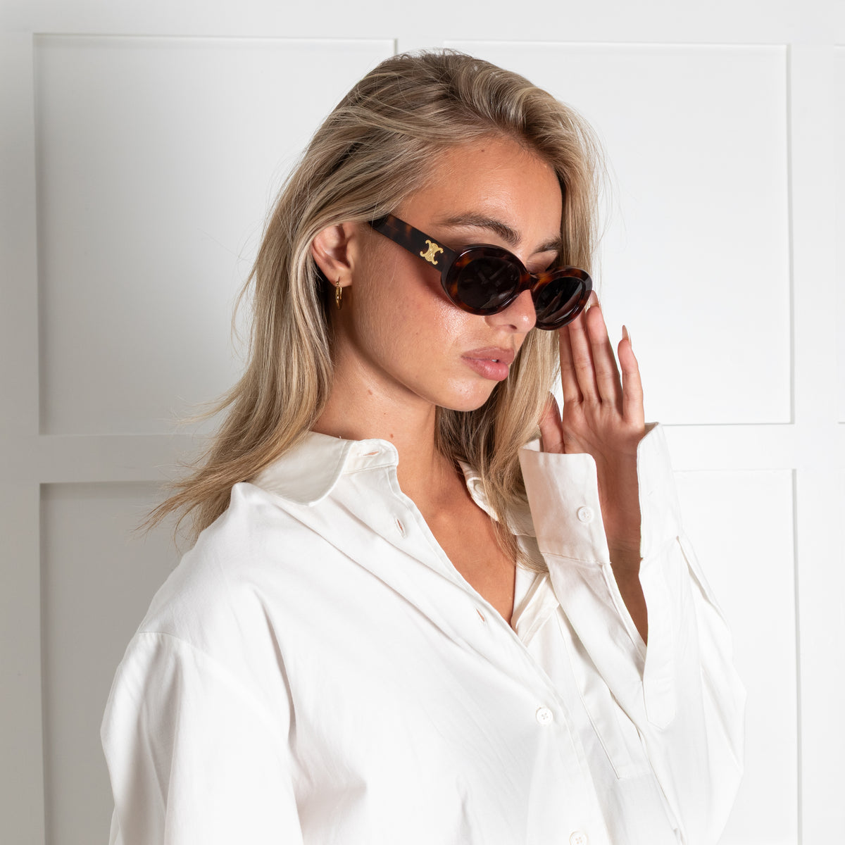 Celine Triomphe Tortoiseshell Acetate Sunglasses