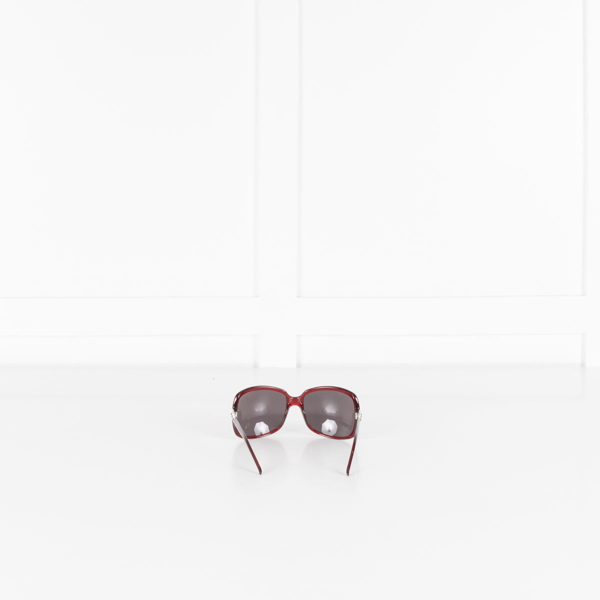 Valentino Red Sunglasses With Crystal Embellishments on Arms