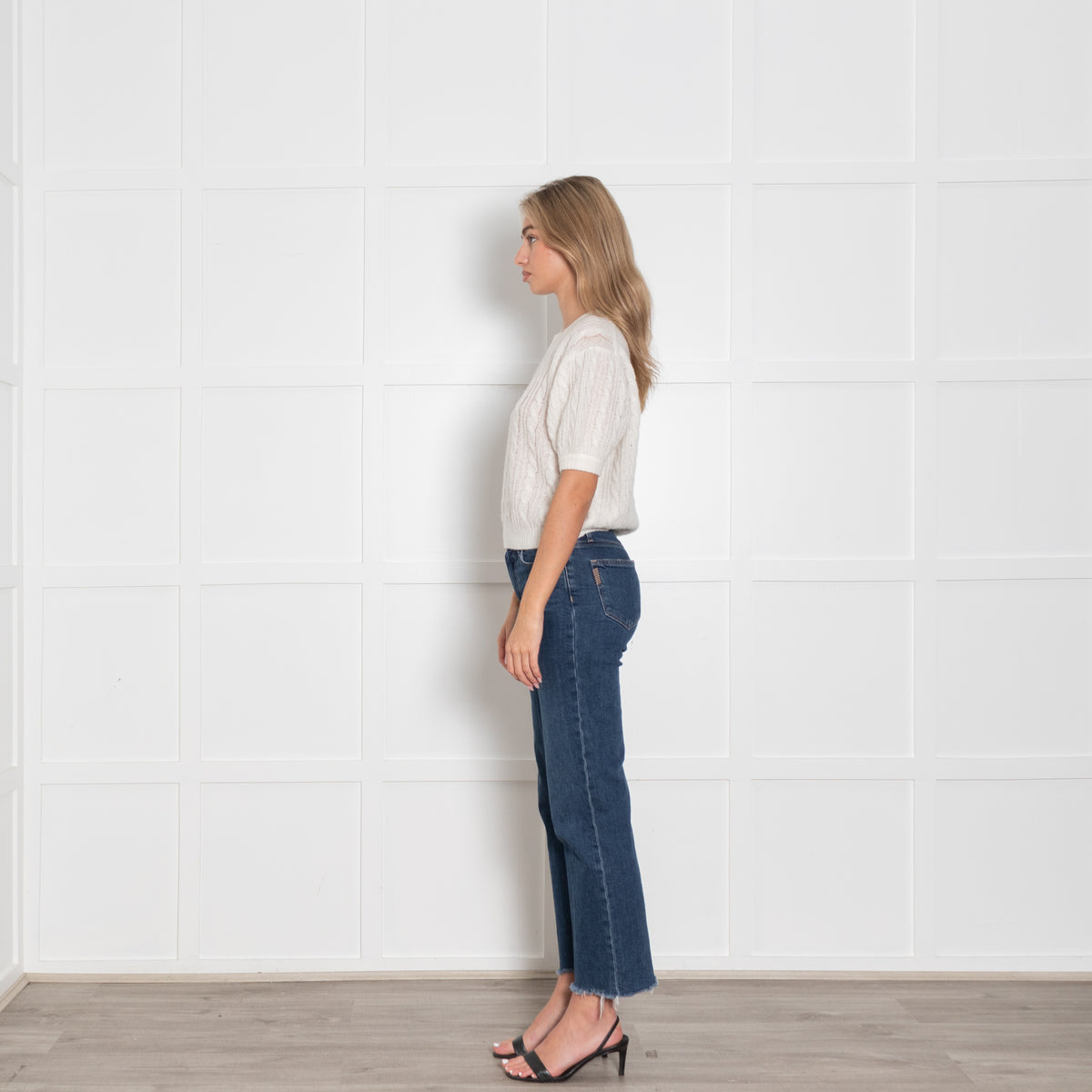 Lisa Yang Cream Cashmere & Silk Short-sleeve Jumper