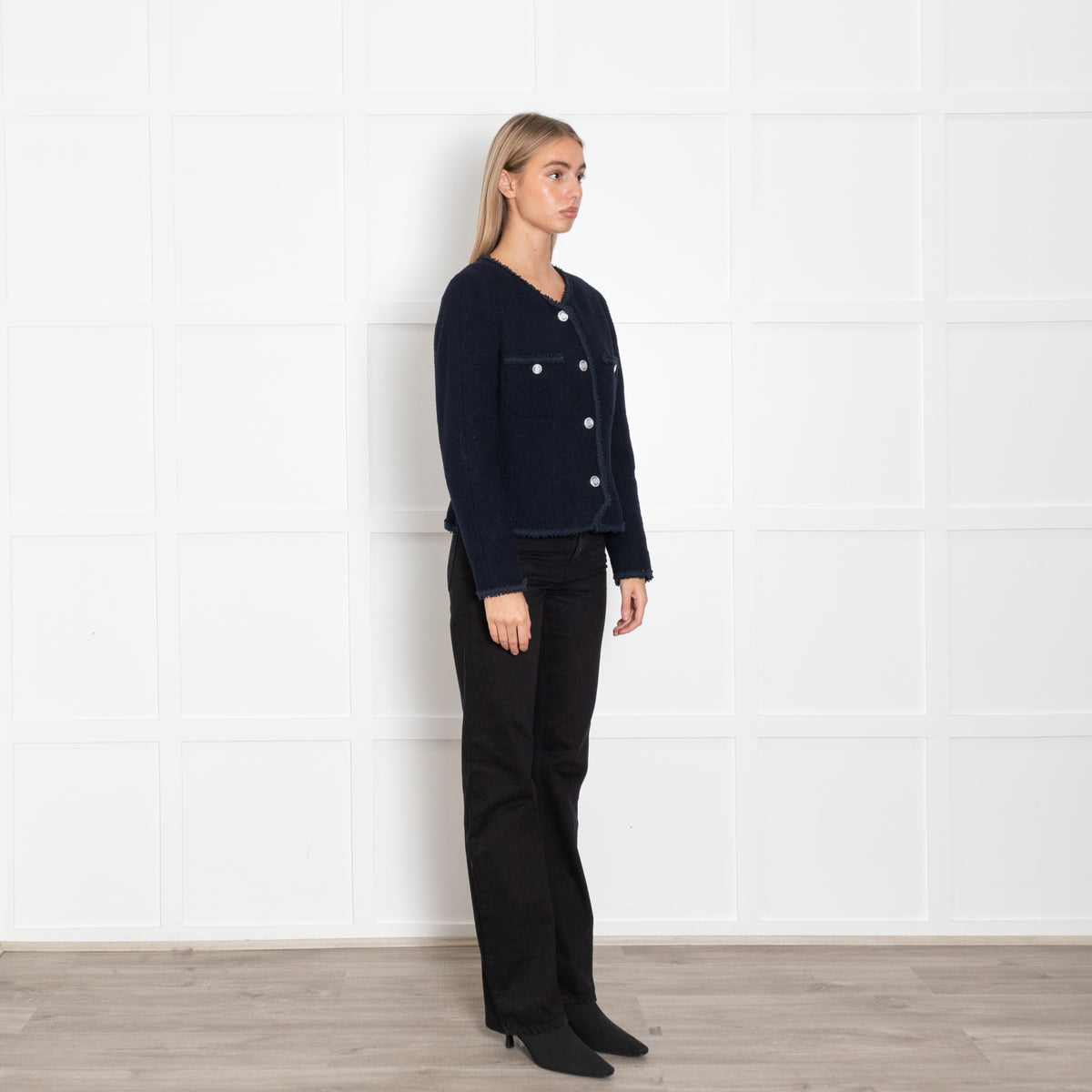 Chanel Navy Woven Short Jacket