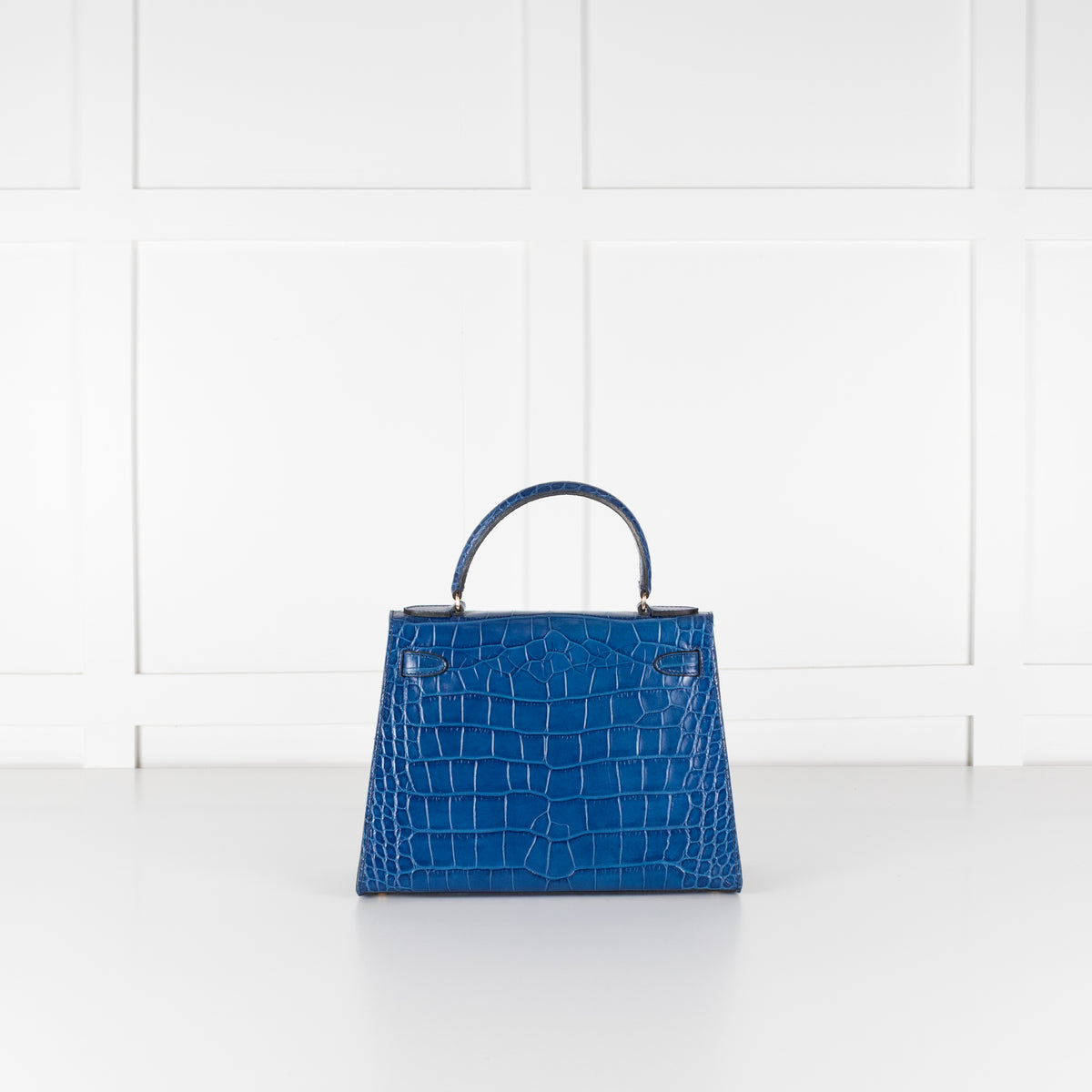 LaLage Beaumont Maya East West Blue Crocodile Print Bag