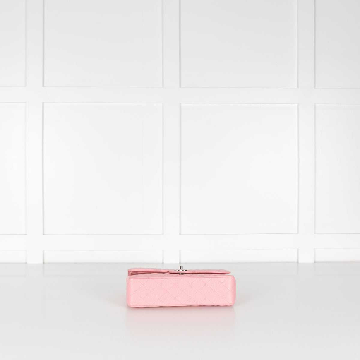 Chanel Pink Caviar Medium Flap Bag with Silver Hardwear