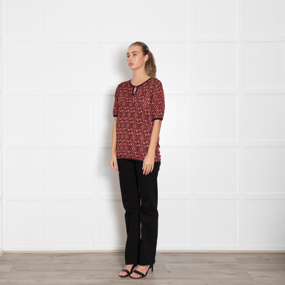 Scotch & Soda Red Metallic Knit Top