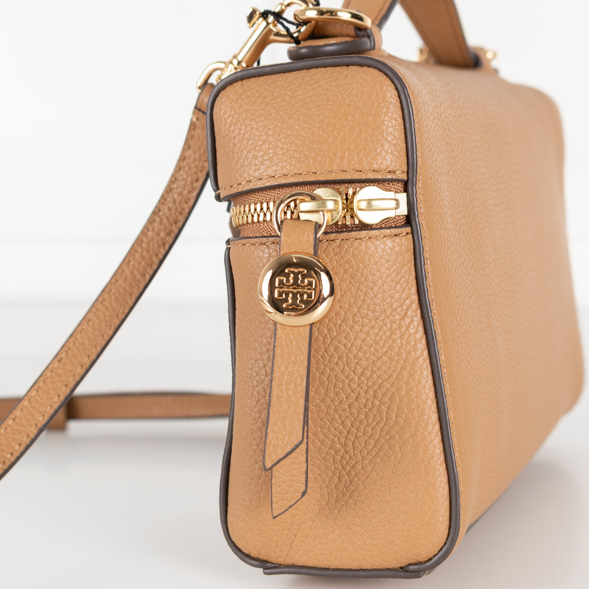 Tory Burch Romy Slim Taupe Leather Crossbody Bag