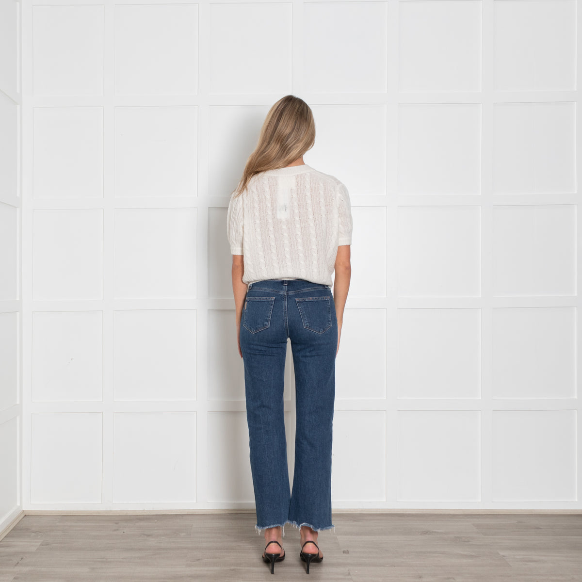 Lisa Yang Cream Cashmere & Silk Short-sleeve Jumper