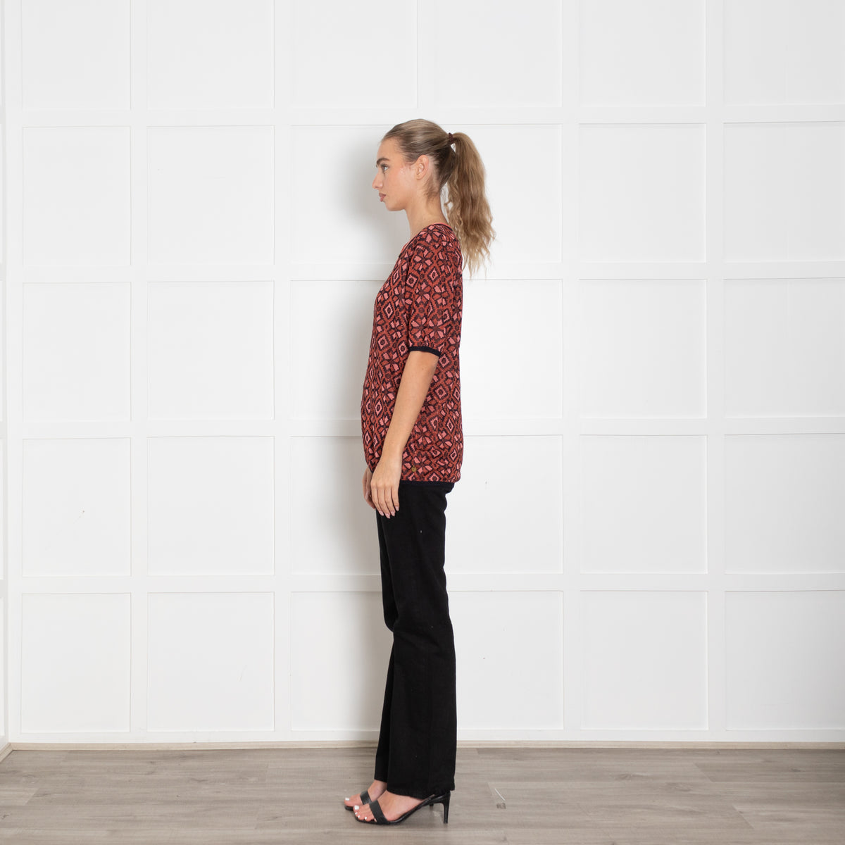 Scotch & Soda Red Metallic Knit Top