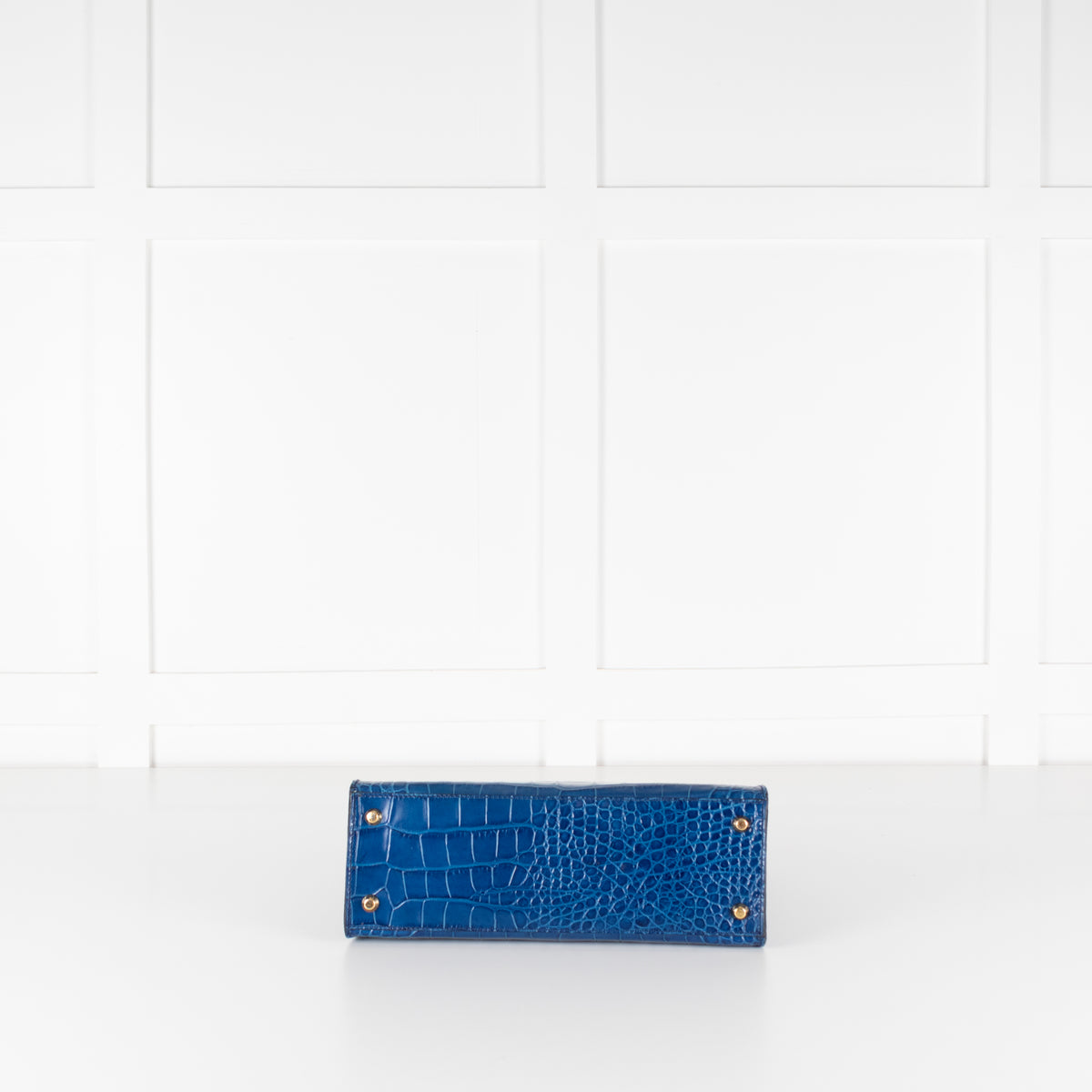 LaLage Beaumont Maya East West Blue Crocodile Print Bag