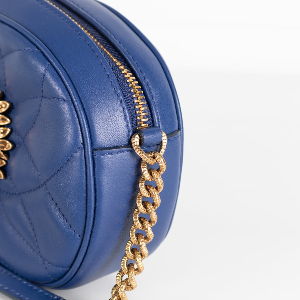 Dolce & Gabbana Blue Nappa Leather Devotion Crossbody Bag
