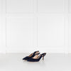 Gianvito Rossi Navy Blue Suede Slingbacks