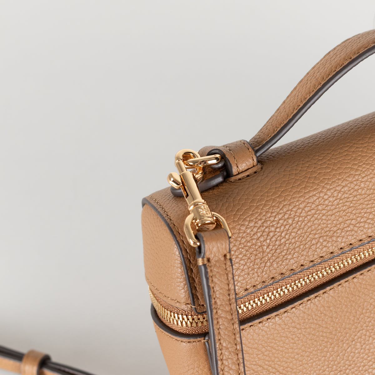 Tory Burch Romy Slim Taupe Leather Crossbody Bag