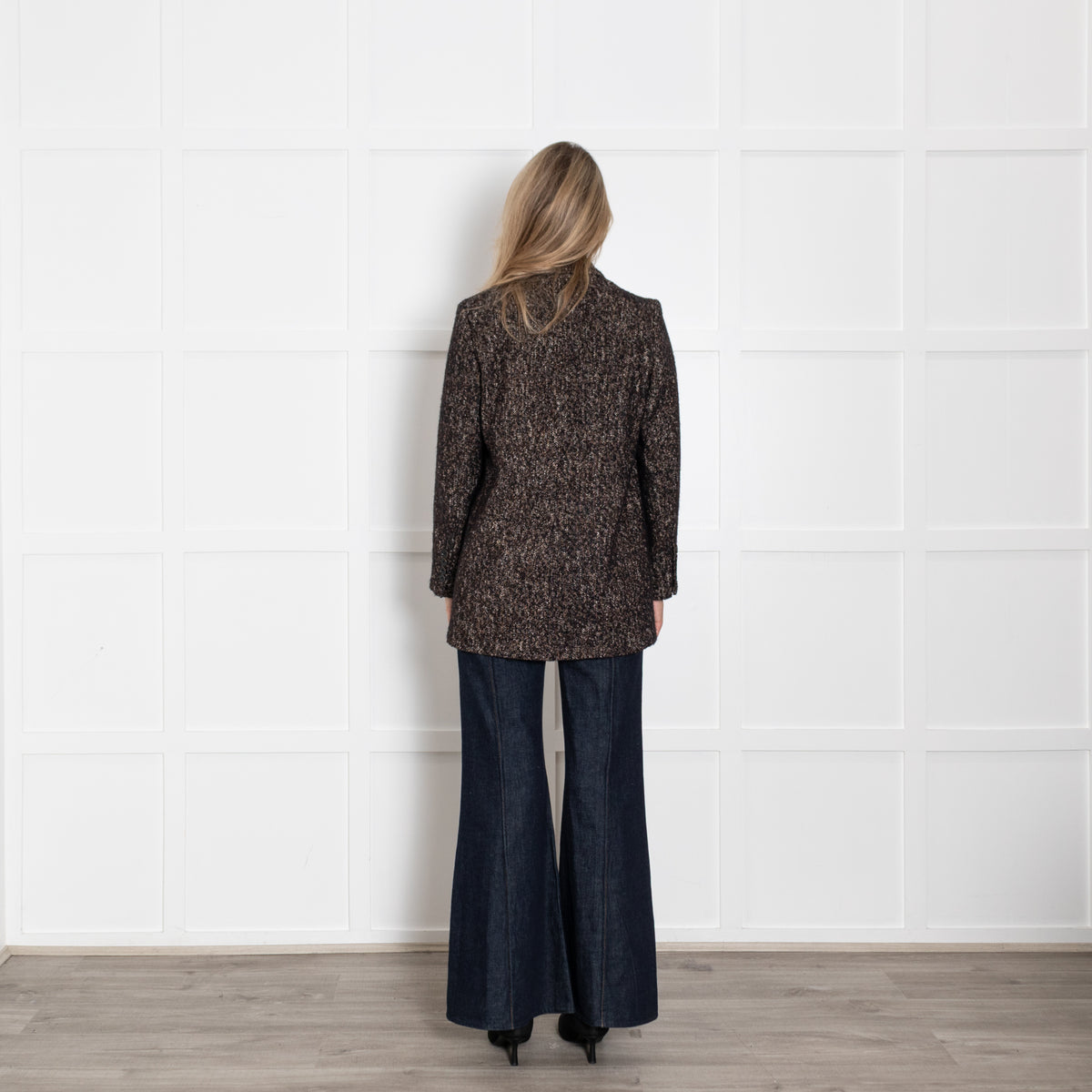 Sessun Brown Black Cream Fleck Blazer Jacket