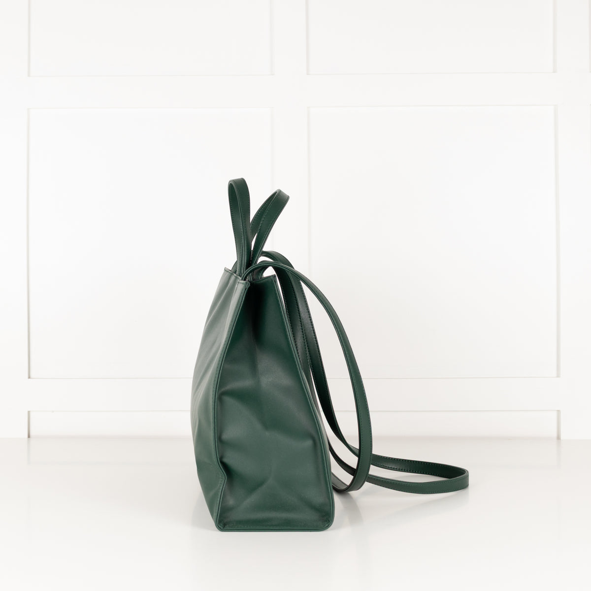 Telfar Dark Green Faux Leather Medium Shopping Bag