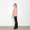 Goelia Pink Pearl Button Collarless Jacket