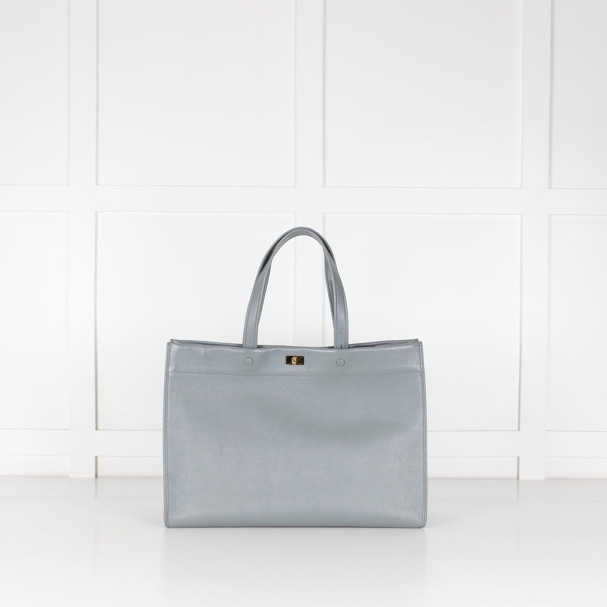 Anya Hindmarch Calf Leather Mortimer Grey LargeTote