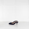 Gianvito Rossi Navy Blue Suede Slingbacks