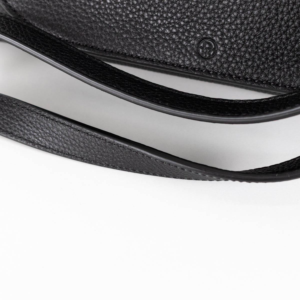 The Row Black Grained Leather Hunting Bag
