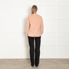 Goelia Pink Pearl Button Collarless Jacket