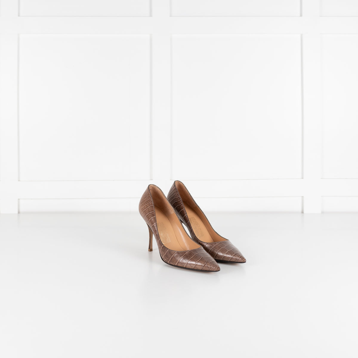 Salvatore Ferragamo Croc Heeled Shoes