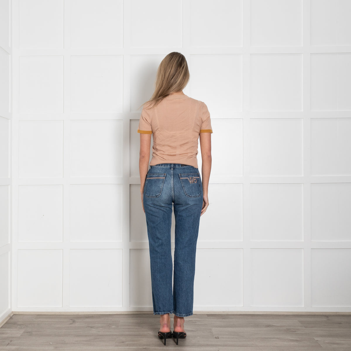 Chloe Blush Fine Knit Short Sleeve Top