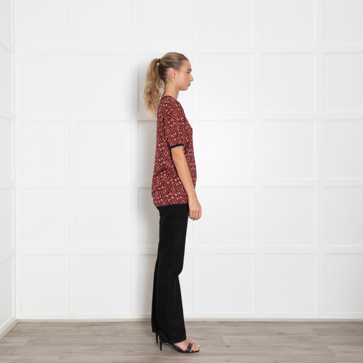 Scotch & Soda Red Metallic Knit Top