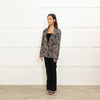 Dea Kudibal Feather Print Black Silk Jacket