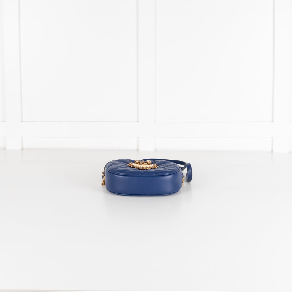 Dolce & Gabbana Blue Nappa Leather Devotion Crossbody Bag