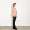 Goelia Pink Pearl Button Collarless Jacket