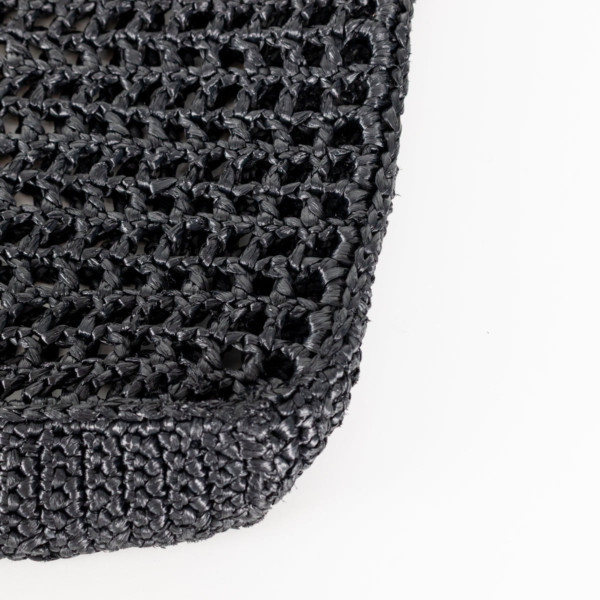 Prada Black White Logo Embellished Crochet Bag