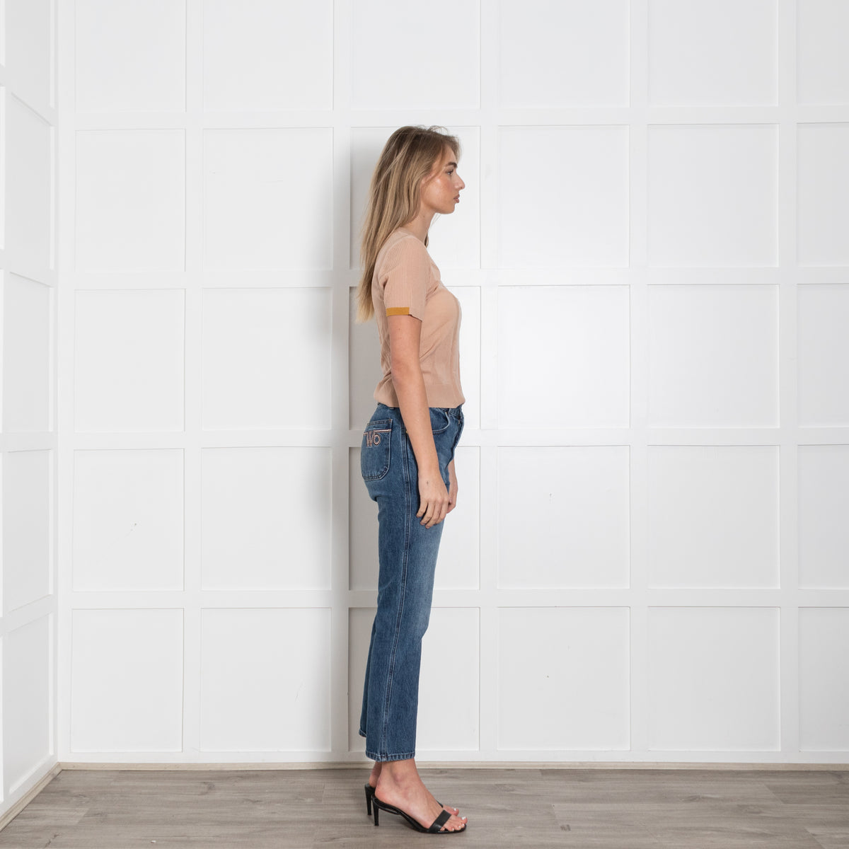 Chloe Blush Fine Knit Short Sleeve Top