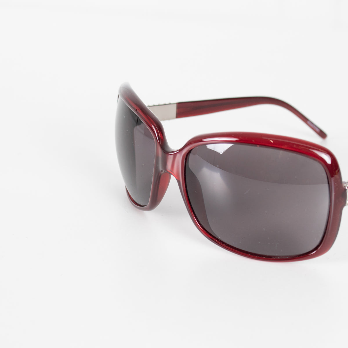 Valentino Red Sunglasses With Crystal Embellishments on Arms