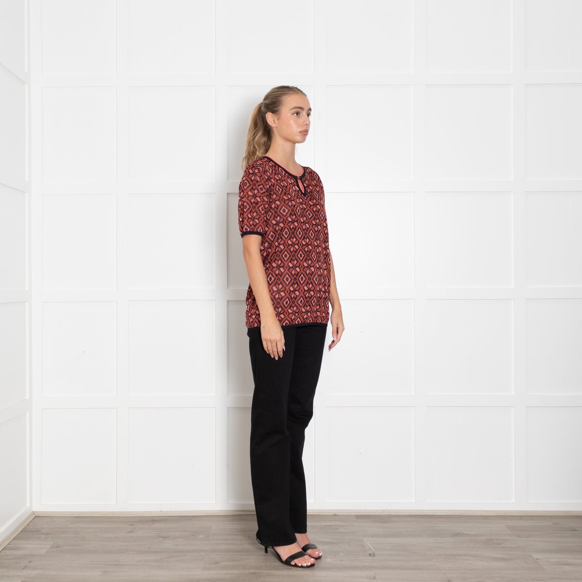 Scotch & Soda Red Metallic Knit Top