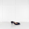 Gianvito Rossi Navy Blue Suede Slingbacks
