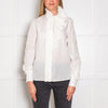 Lanvin White Frill Neck Cotton Shirt