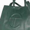 Telfar Dark Green Faux Leather Medium Shopping Bag