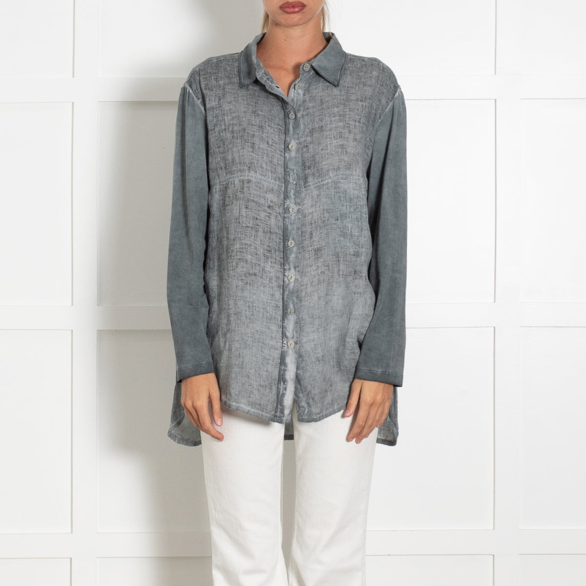 Grizas Grey Linen Long Sleeve Shirt