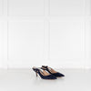 Gianvito Rossi Navy Blue Suede Slingbacks