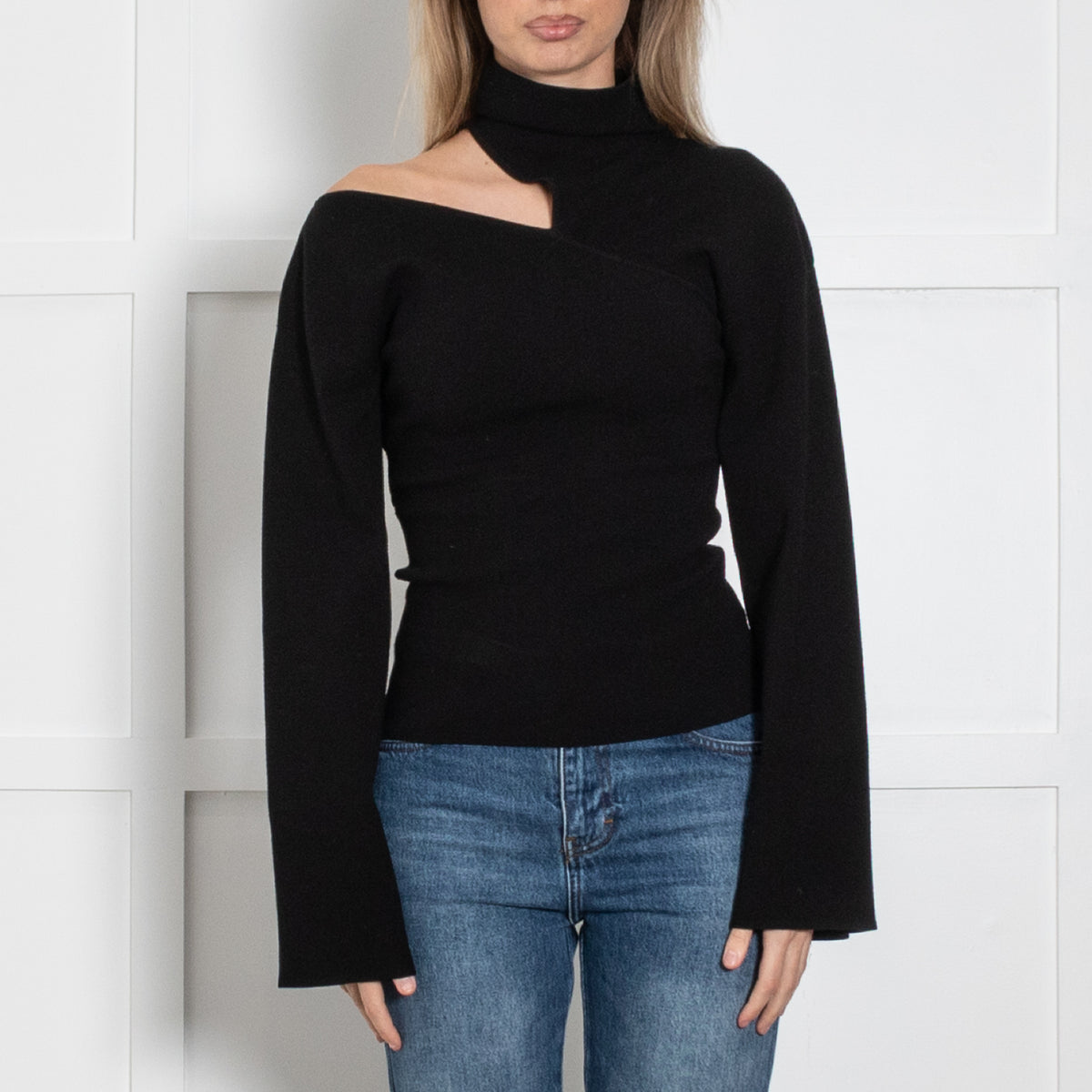 A.L.C. Black Cut Neck' L/Sleeve Jumper