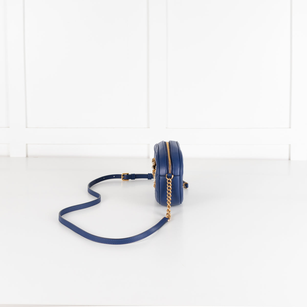 Dolce & Gabbana Blue Nappa Leather Devotion Crossbody Bag