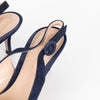 Gianvito Rossi Navy Blue Suede Slingbacks