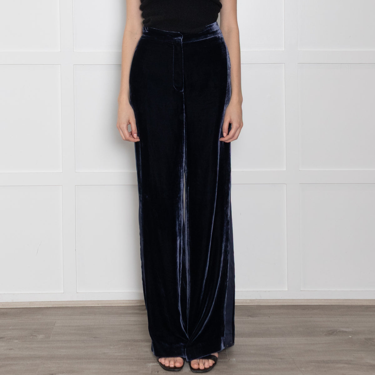 Wyse Navy Velvet Trousers